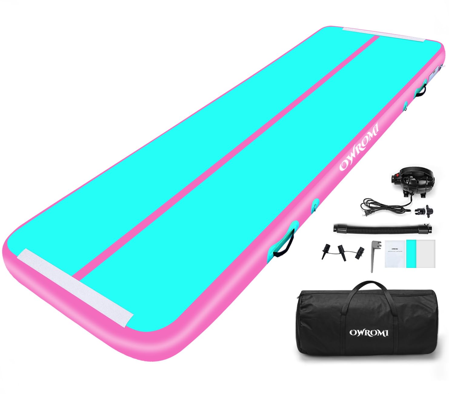 Inflatable Tumble Track Gymnastic Mat 6.6ft 10ft 13ft 16ft 4/8 Inch Thickness Mats with Air Pump for GYM/Yoga/Dance/Water Fun โ image 1