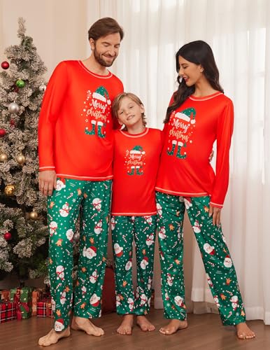 Ekouaer Men Pajamas Set Two Pieces Christmas Sets for Family Photo - image 4