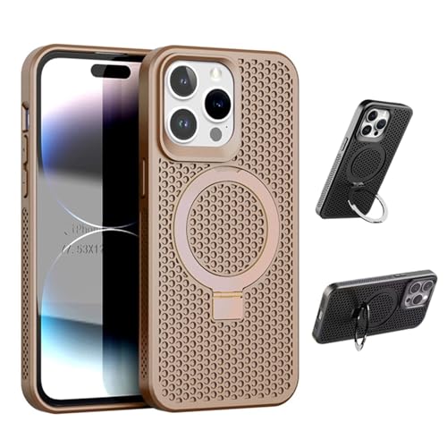 iPhone13 Pro 冷却 ケース MagSafe対応 メッシュ構造 放熱リング360°回転スタンド 縦横両対応 マグネット アイフォン13 Pro スマホケース 落下防止 軽量 薄型 いPhone 13 Pro 携帯カバー 耐衝撃 ワイヤレス充電対応