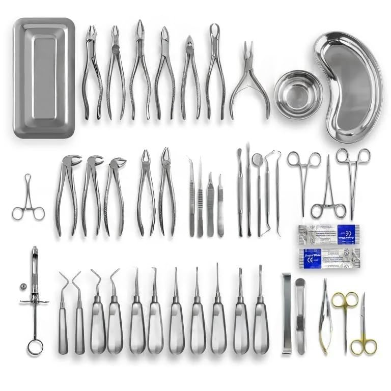 49-Piece Premium Dental Extraction Surgical Instruments Set – German Stainless Steel Elevators & Forceps Kit
