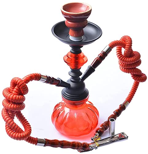XJHYJS Kreativer Shisha-Haken-Set, Tragbarer Glashukas Set Party Rauchen Mit 2 Schlauchanschluss, Für Familien, Bars…