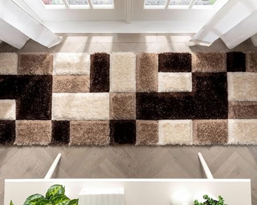 Image of Solid Shaggy Rugs and Carpet for Bedroom Living Room 2x6 Feet M-14