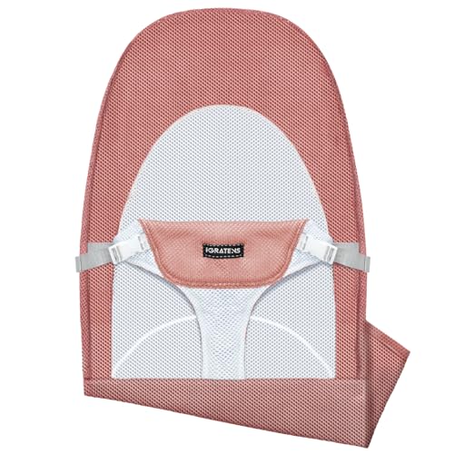 iGRATENS Fabric Seat for Bouncer - Cover for Baby Bjorn Bouncer Balance Soft & Bliss, Ventilated Mesh, Skin -Friendly, Machine Washable, Pink