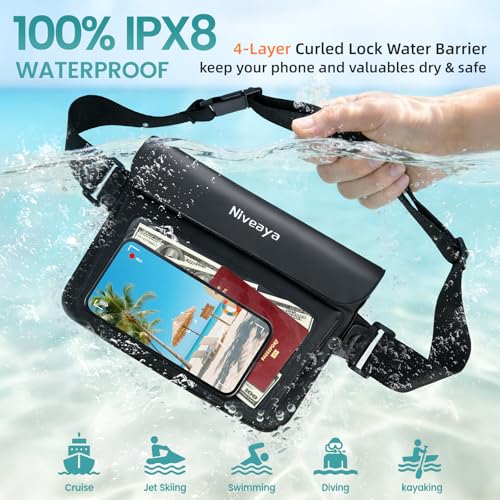 Niveaya 2 Pack Bolsa seca impermeable para mujeres y hombres, bolsa impermeable IPX8 para playa, kayak, natación, doble espacio con pantalla táctil para fotografía, accesorios para viajes en barco miniatura 2