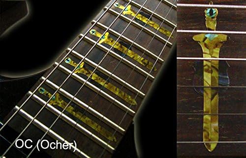 Miniatura 3 de Fretboard Marcadores Inlay Sticker Calcomanías para guitarra y bajoEspada con dragon-oc