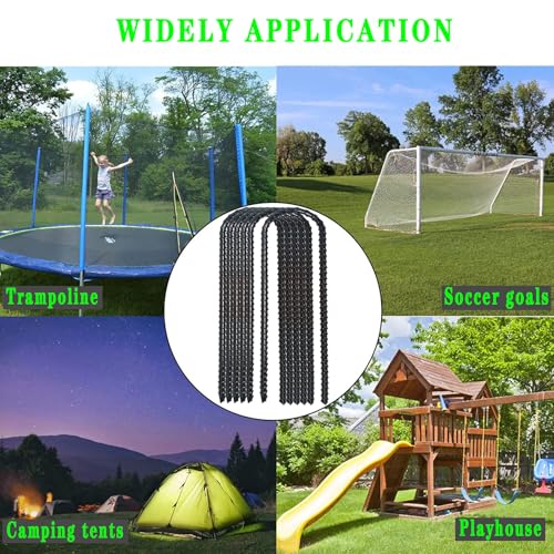 Image of 12-Inch Trampoline Wind Stakes Safety Ground Anchors U-Shaped(6) | Extra Heavy Duty U Shaped Coated Rebar Stakes for Trampoline, Tent, Outdoor Large Equipment, Huge Garden Decoration