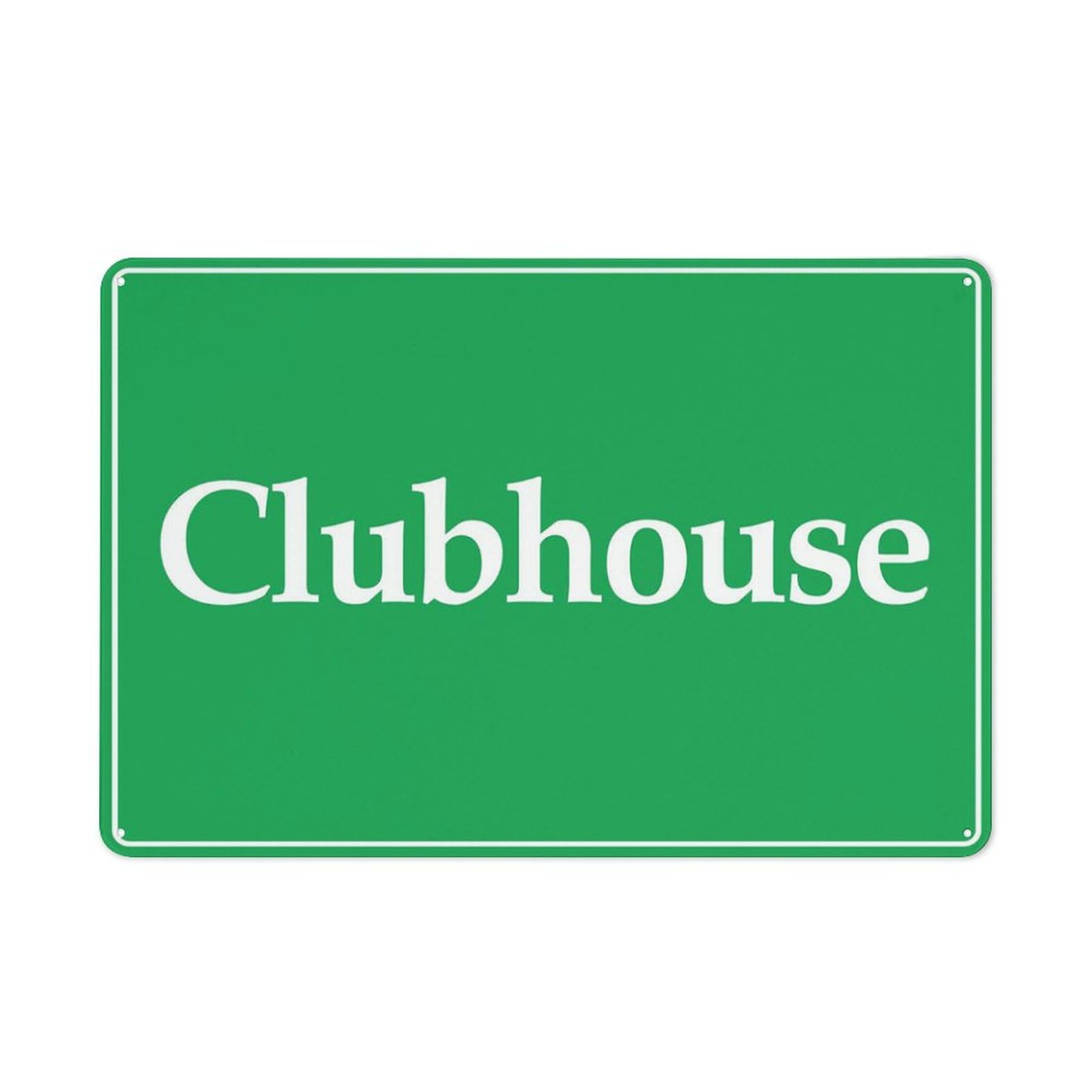 Clubhouse Warning Tin Sign, 8x12 Inch Wall Decor for Home, Kitchen, Farm, Garden, Garage