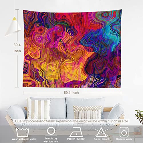 Baonews Red Abstract Art Tapestry,Purple Colorful Large Wall Hanging Polyester Tablecloths Tapestry Bedroom Room Living Room Dorm 39.4 X 59.1 Inches thumb #3