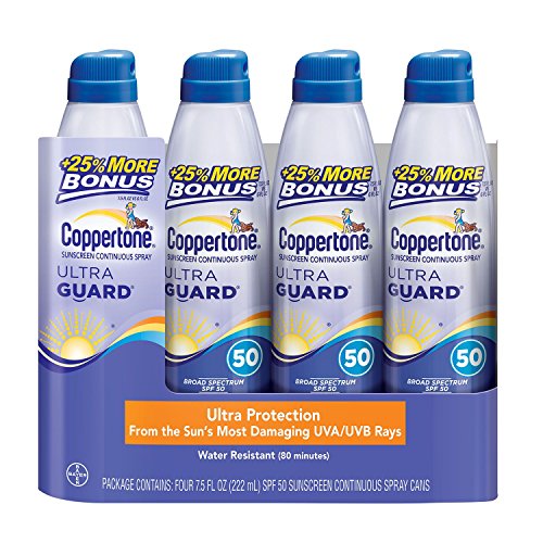 Coppertone Ultra Guard SPF50 Continuous Spray Sunscreen (7.5 fl. oz., 4 pk.)