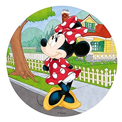 Dekora - Decoracion Tartas de Cumpleaños Infantiles en Disco de Oblea de Minnie Mouse - 20 cm