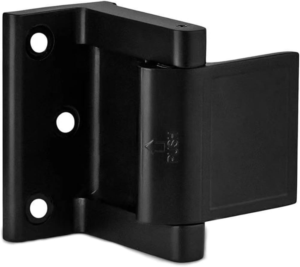 Home Security Door Lock, Child Proof Door Reinforcement Lock,for Inward Swinging Door, Privacy Door Latch Defend Home and Hotels(1Pack,Black)