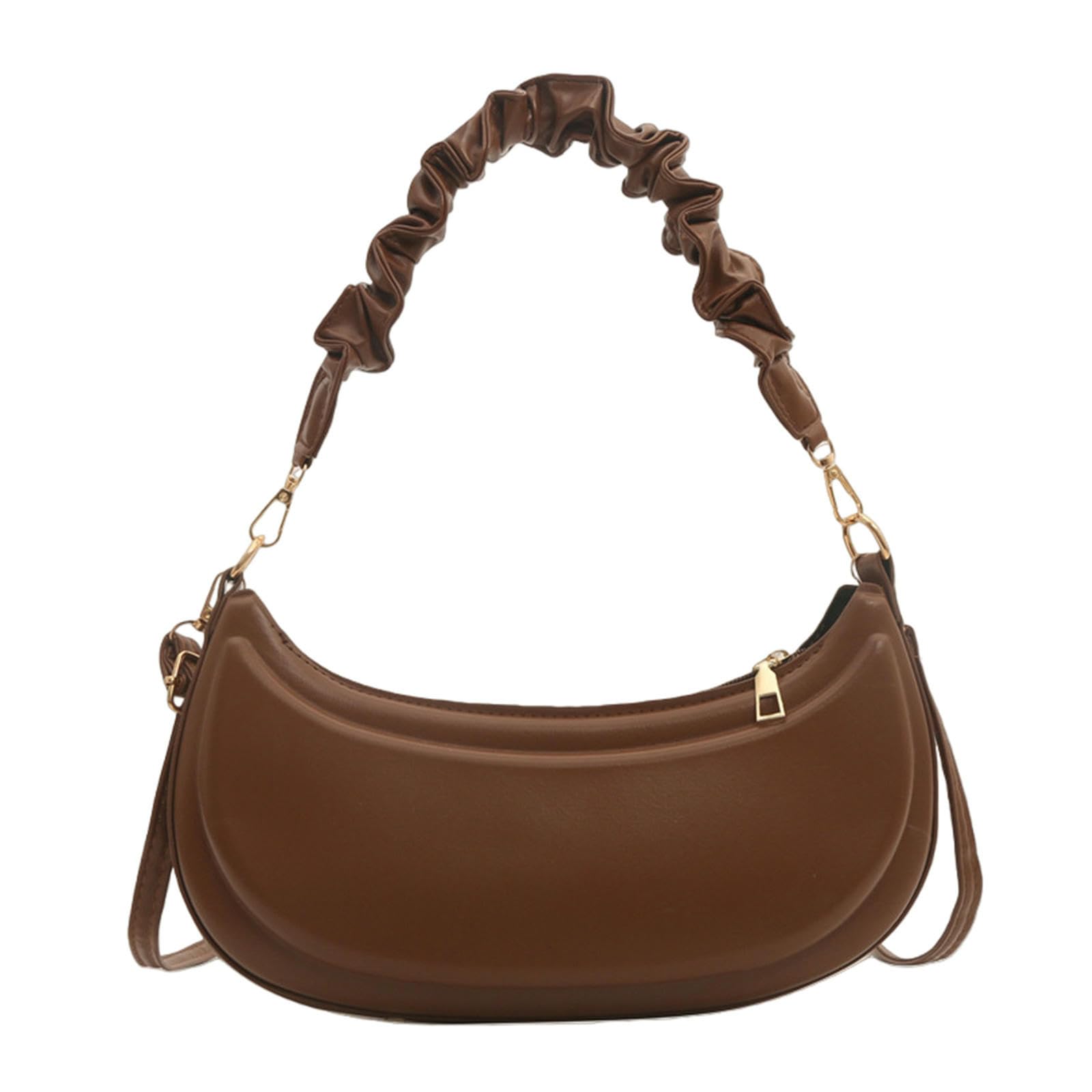 ZCABYBD East-West Crossbody Bag Simple, Fashionable And Casual Shoulder Bag, Armpit Women's Temperament Handbag, Personalized Western Style Bag-brown