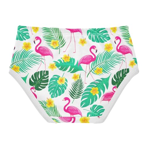 Joisal Toddler Girls Underwear 2t Cotton Panties Little Girl Personalized Undies Kids Briefs Pink Flamingos Plants2