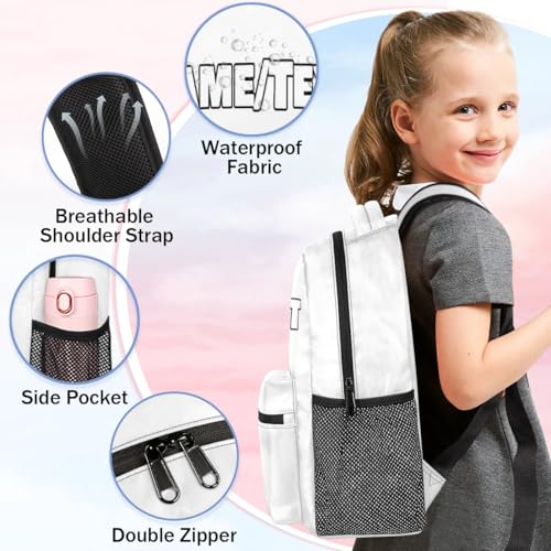 Customized Backpack with Lunch Box White Travel Backpack Bookbag & Lunch Bag Personalized Insulated Lunchbox Waterproof Daypack Laptop Backpack Freezable Lunch Bag3
