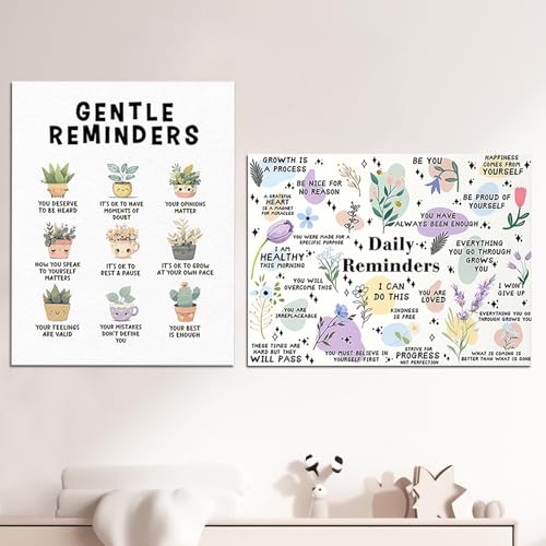MisFun 2 Pcs Poster d'art Mural de Motivation et de Rappel Quotidien Affiche Decoration Murale Affiche d'Affirmations Positives Affiches Art Mural Inspirant Motivant Affiches Inspirantes(Sans Cadre)