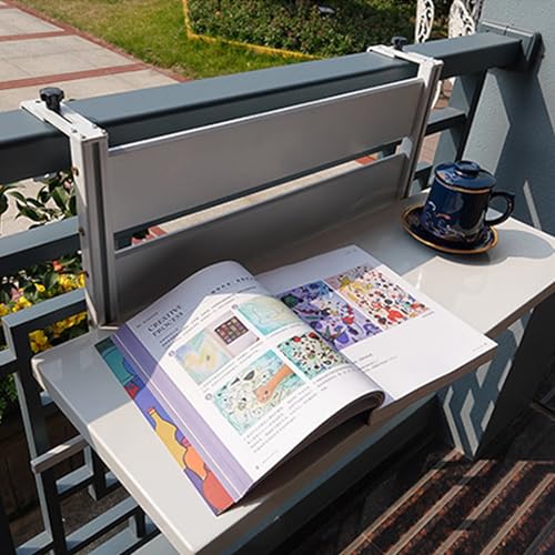 Table murale pliante aluminium réglable blanche pour balcon - 2