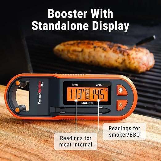 Image of LABART ThermoPro TempSpike 600 ft Wireless Meat Thermometer with Ultra-Thinner Probe, Meat Thermometer Digital Wireless with LCD Booster, Bluetooth for BBQ Grill Smoker Rotisserie Sous Vide