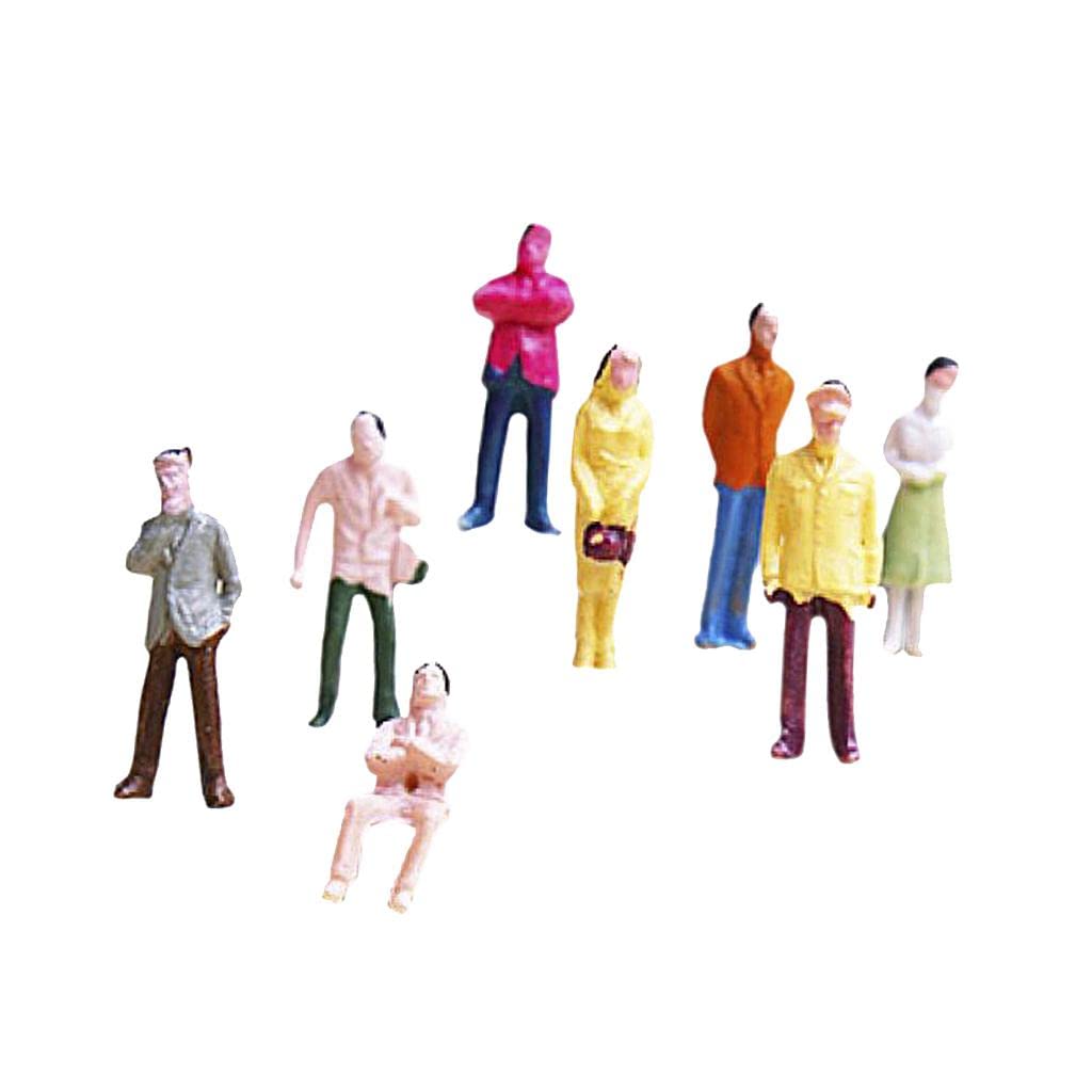 Kodxylytix 100pcs Painted Model Train People Figures Passenger Scale TT (1 to 100)