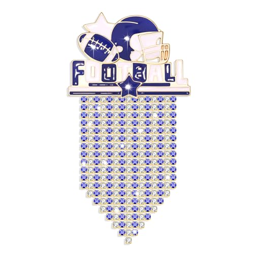 Image of Game Day Brooches for Women Football Brooch Pins Touch Down Brooches Red Black Blue White Team Spirit Accessories Game Day Outfits Football Jewelry Party Favor Gifts