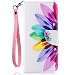 Galaxy S8 Plus Case, S8 Plus Wallet Case, JanCalm [Wrist Strap][Kickstand][Card/Cash Slots] Pattern Premium PU Leather Phone Cases Flip Cover for Galaxy S8 Plus + Pen (Rainbow Flower)