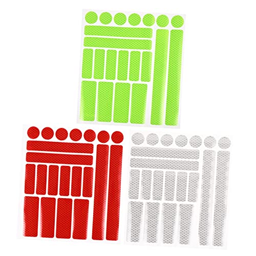 VICASKY 3 Sheets Security Reflective Strip for Bikes and Scooters Warning Stickers with High Reflective Effect Easy Installation Durable Pet Material Fluorescent