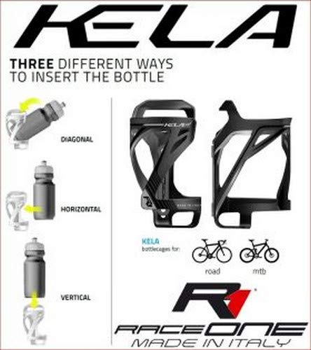 RaceOne - Soporte para Botellas de Bicicleta, Unisex, para Adulto, Negro/Gris, único