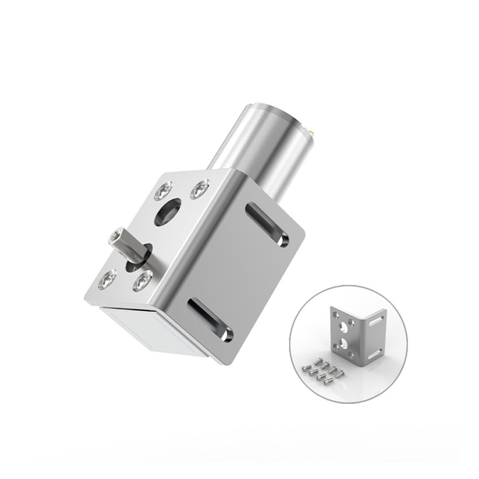 Cambio, JGY370 DC 6V 12V 24V Riduttore di velocità a coppia elevata Motoriduttore a vite senza fine in metallo a reversibile a bassa,per robot per auto RC(6RPM,12V)