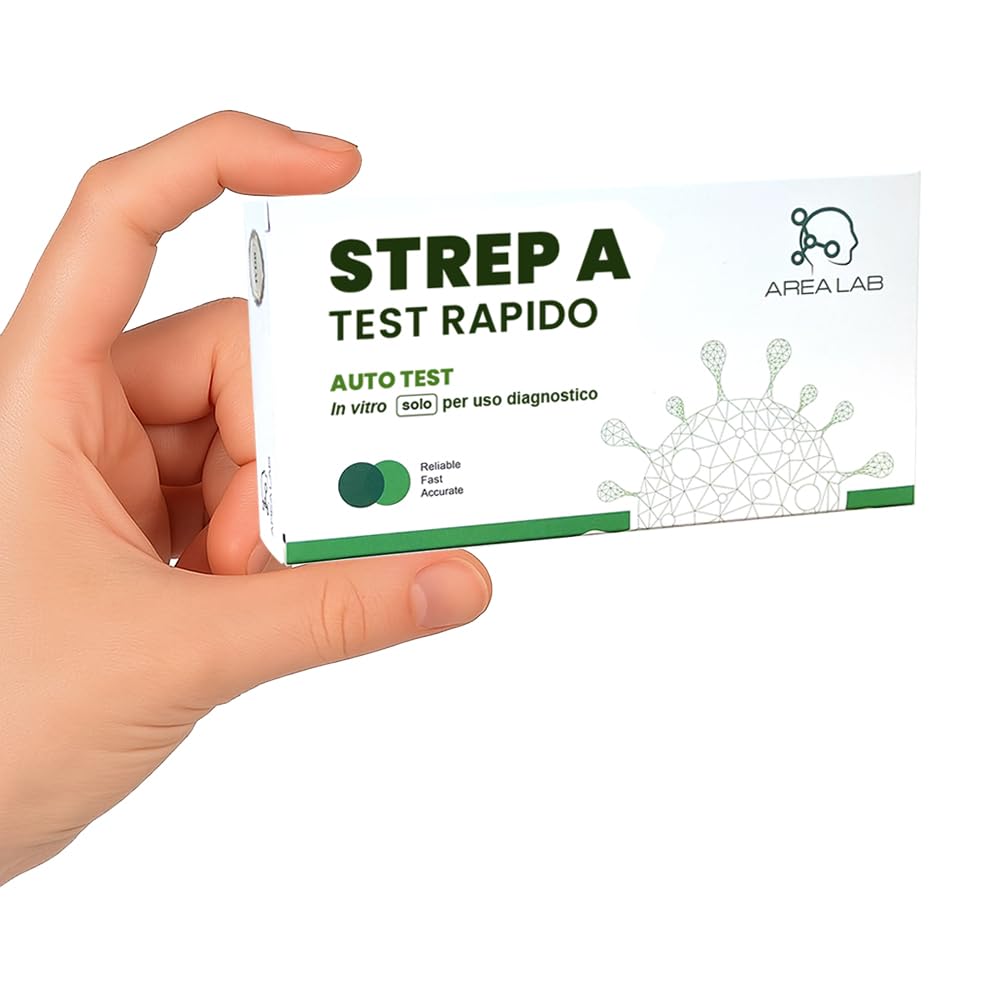 Streptococcal Swab A | CE Rapid Pharyngeal Test | Result in 10 Minutes | For Adults and Children | Complete Self-Diagnosis Kit at Home | Registered at the Ministry of Health
