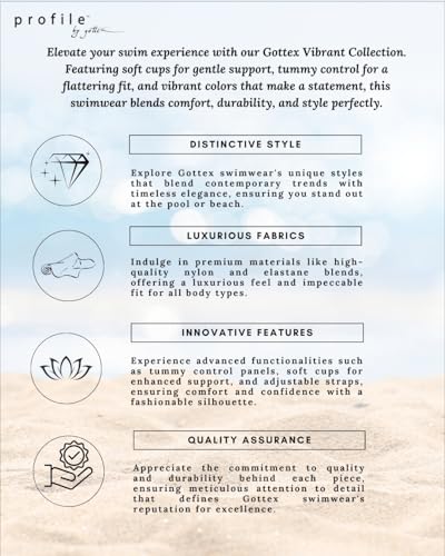 Profile by Gottex Women's Jeans Print One Piece Bathing Suit3