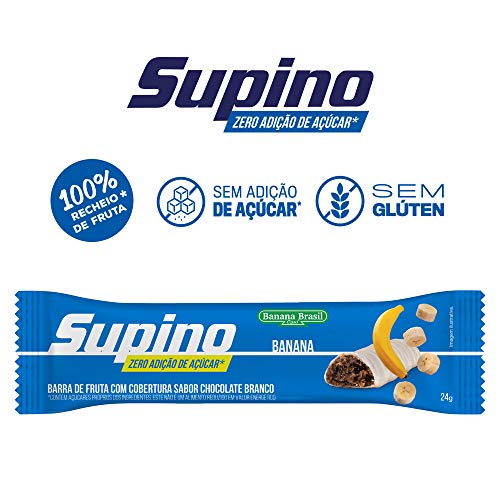 Banana Brasil Barra De Frutas Zero Banana Branco Com 16 Unidades De 24G