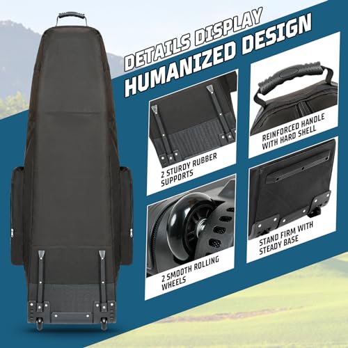 image for DAREKUKU Golf Travel Bag with Wheels, Portable Golf Club Travel Cover 