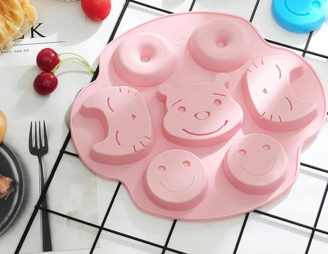 Purenso Select - 7 Cavities Cat, Pooh, Bear, Donut, Smiley Face Silicone Mould/Mold (PUR1015-54)-image-10