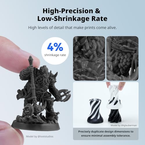Image of ANYCUBIC Water Washable ABS-Like Resin 3.0 Bundle, 3D Printer Resin, High Toughness and High Precision, Easy to Post-Process, Low Odor, Wide Compatibility for All LCD 3D Printers (Black, 4kg)