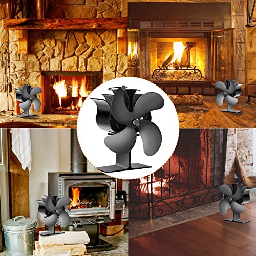 Heat Powered Stove Fan , Eivotor 4-Blade Auto-Sensing Fireplace Fan For Wood/Log Burner/Fireplace,Eco Friendly And Efficient Wood Stove Fan #TOP5