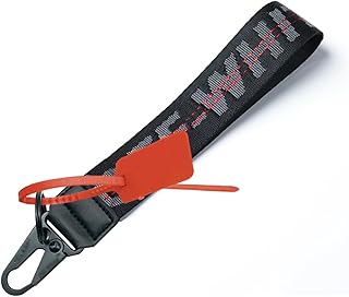 Funwaretech リストレット キーチェーンストラップ, キャンバス-ブラック, One Size