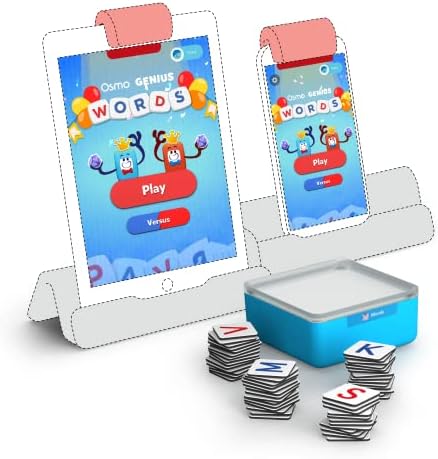 Osmo -Genius Words-Ages 6-10-Interactive Letter Recognition,Phonics,Sight Words & Spelling-For iPad or Fire Tablet-Educational Learning Games-STEM Toy-Boy & Girl(Osmo Base Required – Amazon Exclusive)