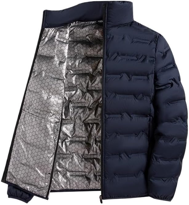 Mens Lightweight Hooded Graphene Heated Down Jacket Winter Cold Weather Warm Casual Puffer Coat