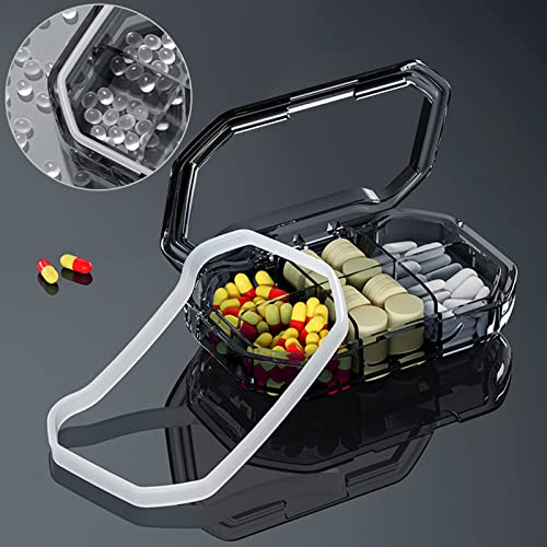 Sibba Daily Pill Organizer, 2 Pack 6 Compartments Portable Pill Case, Mini Pill Container For Pocket, Medicine Box For Camping Travel Vacation #TOP6