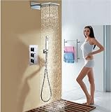 Gowe rubinetto doccia termostatica finitura cromata a tre vie cascata ottone soffione