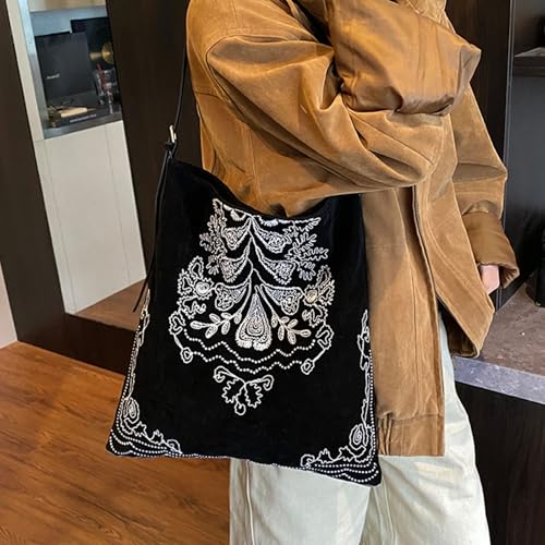 Sac à main tendance grand volume pour usage quotidien en daim marron - 2