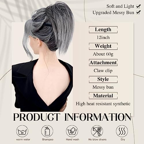 Hmd Messy Bun Hair Piece Claw Clip Hair Bun Wavy Curly Chignon Hair Bun For Women Extensions Tousled Updo Hair Buns Claw Clip Ponytail Hairpieces Hair Scrunchie With Clip For Daily Use #TOP1