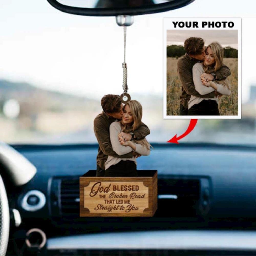 God Blessed The Broken Road Ornament God Blessed The Broken Road That Led Me Straight To You,Gift For Couple Personalized Car Ornament Designed By Sheaf Seven-Year-Old God Bless The Broken Road