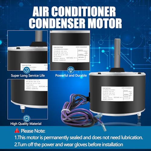 Image of 0131M00061SP Condenser Fan Motor 1 /4 Hp, YDK-180S84062-01, 1-Speed, 208 /230 Volts, 1.5 Amps, 830 RPM, Compatible with Goodman Amana Janitrol Air Conditioner Fan Motor, 0131M00014PS