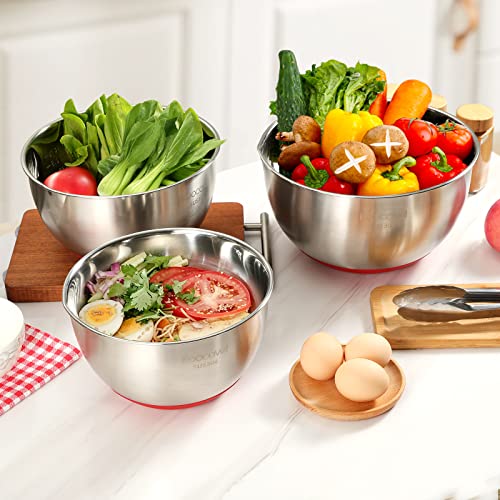 Koocovel Metal Mixing Bowls Stainless Steel, Metal Bowl For Baking, Non Slip Mixing Bowl, Salad Bowl With Pour Spout,Dishwasher-Safe(2.1 Quart) #TOP1