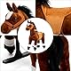PONYEEHAW Reitpferd für Kinder ab 3 mit Rollen, Horse Toy Ride, Spielpferd zum Reiten Stehpferd Groß aus Metall und Plüsch Pferde Spielzeug zum Reiten mit Schabracke und Zaumzeug (Braun, Klein)