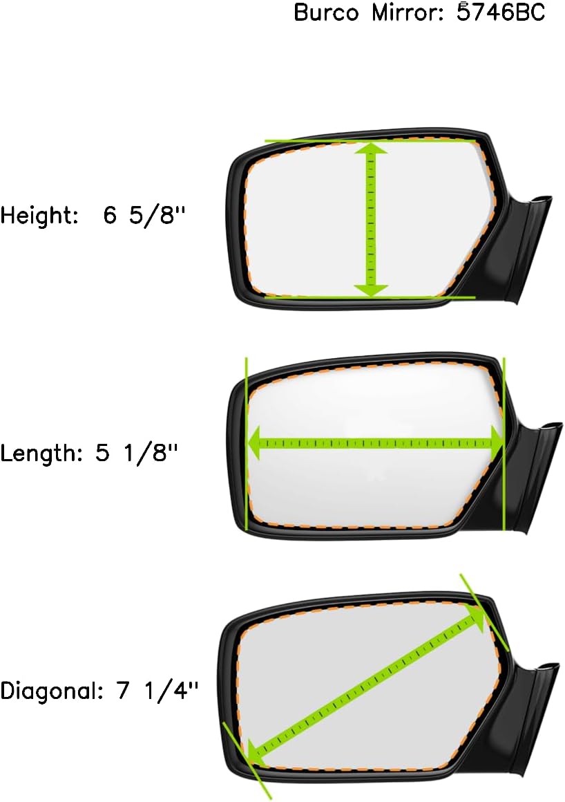 FitsRight Pass Mirror Glass Lens w/Blind Spot Crosspath Icon for 14-17 Evoque 15-17 Disc Sport