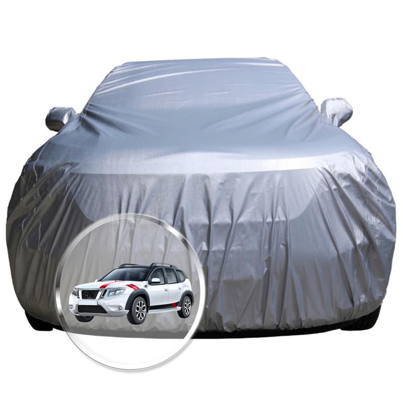 Image of NEODRIFT 'CrystalTech' Car Cover for Nissan Terrano (100% Water-Resistant, All Weather Protection, Tailored Fit, Multi-Layered & Breathable Fabric) (Colour: Crystal Silver)