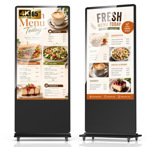 Image of Non-Touch Digital Signage Display, 65 Inch Digital Display Board with HDMI Input, USB Plug-and-Play, Split Screen, Scheduled Power On /Off for Retail, Mall, Front Desk, Advertising