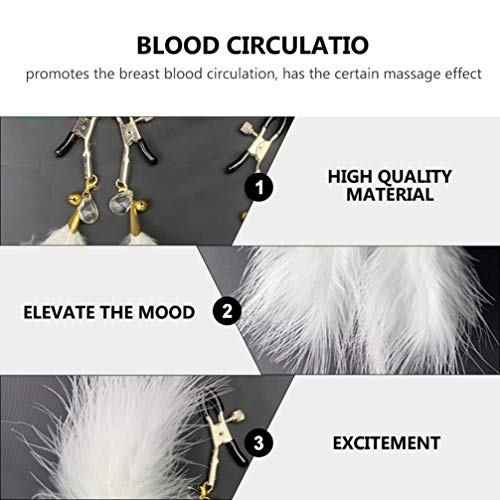 EXCEART 1 par de grampos de mamilo, sem piercing, prendedores de mamilo ajustáveis com penas para mu
