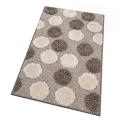 Tappeto Bagno Camera Antiscivolo Shaggy Moderno Scendi Doccia Assorbente MOD.iOS 50X110 Tortora